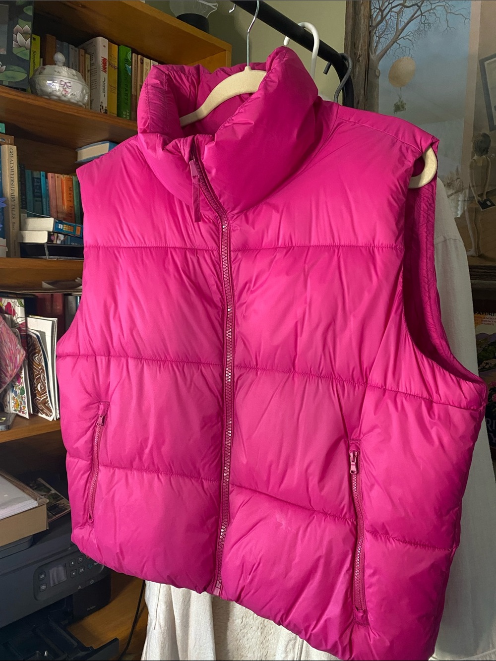 Old Navy Bright Pink Quilted Puffer Vest